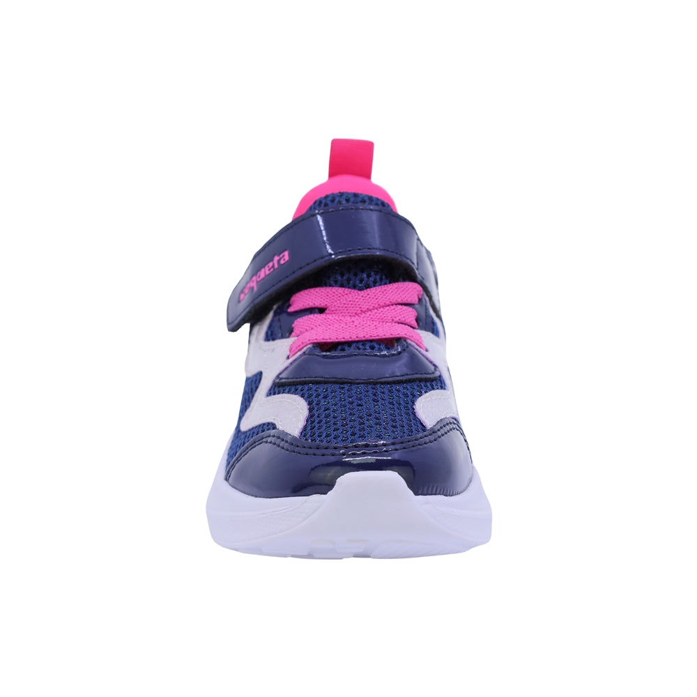 TENIS COQUETA PARA NIÑA COLOR AZUL FIUSHA DE SINTÉTICO PATY CON AGUJETA ELÁSTICA