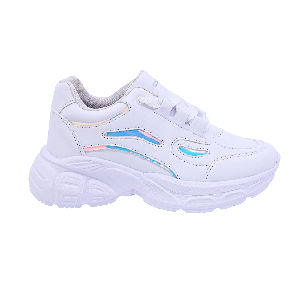 TENIS COQUETA PARA NIÑA COLOR BLANCO DE SINTÉTICO PAMELA CON AGUJETA