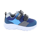 Tenis Audaz para niño en sintético azul Waffle con doble tira de contacto