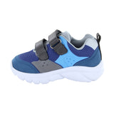 Tenis Audaz para niño en sintético azul Waffle con doble tira de contacto