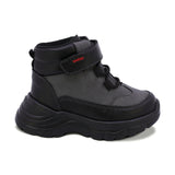 BOTA AUDAZ PARA NIÑO DE PIEL COLOR NEGRO SUELA NEMO CON TIRA DE CONTACTO