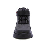BOTA AUDAZ PARA NIÑO DE PIEL COLOR NEGRO SUELA NEMO CON TIRA DE CONTACTO
