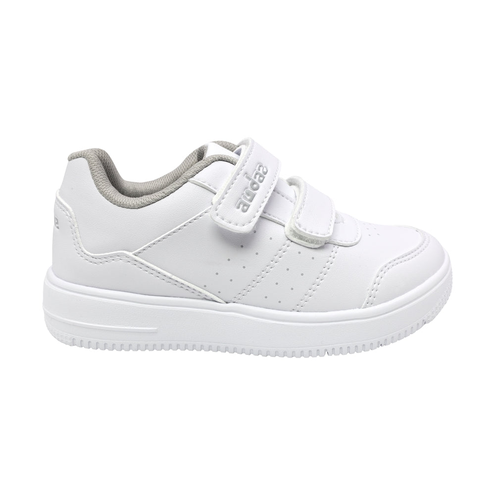TENIS AUDAZ PARA NIÑO SINTÉTICO BLANCO AF1 CON DOBLE TIRA DE CONTACTO