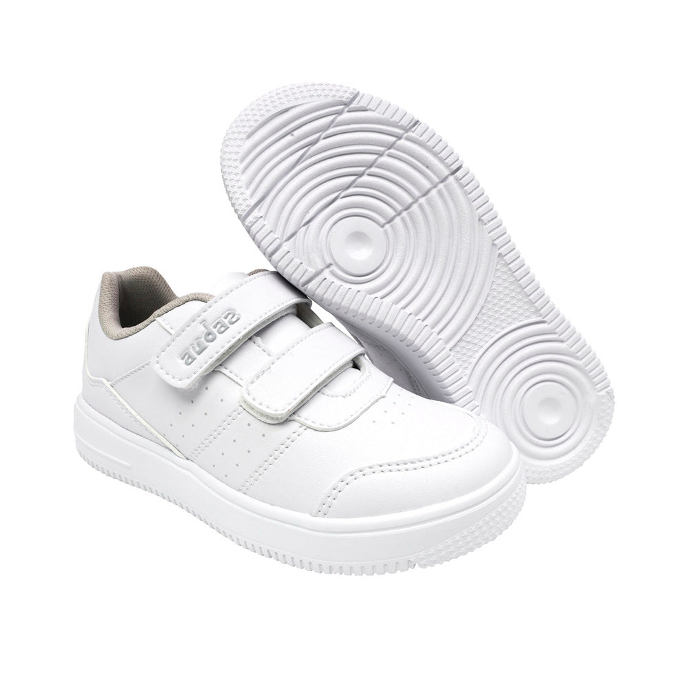 TENIS AUDAZ PARA NIÑO SINTÉTICO BLANCO AF1 CON DOBLE TIRA DE CONTACTO