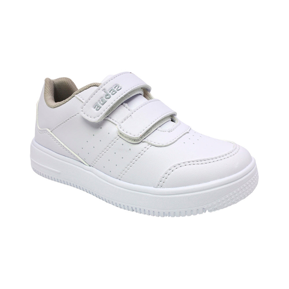 TENIS AUDAZ PARA NIÑO SINTÉTICO BLANCO AF1 CON DOBLE TIRA DE CONTACTO