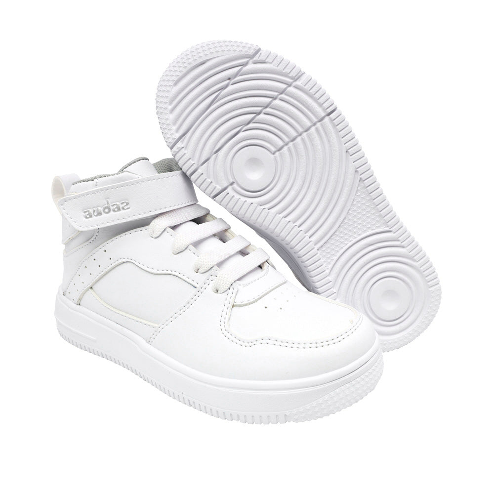 TENIS AUDAZ PARA NIÑO SINTÉTICO BLANCO AF1 CON TIRA DE CONTACTO