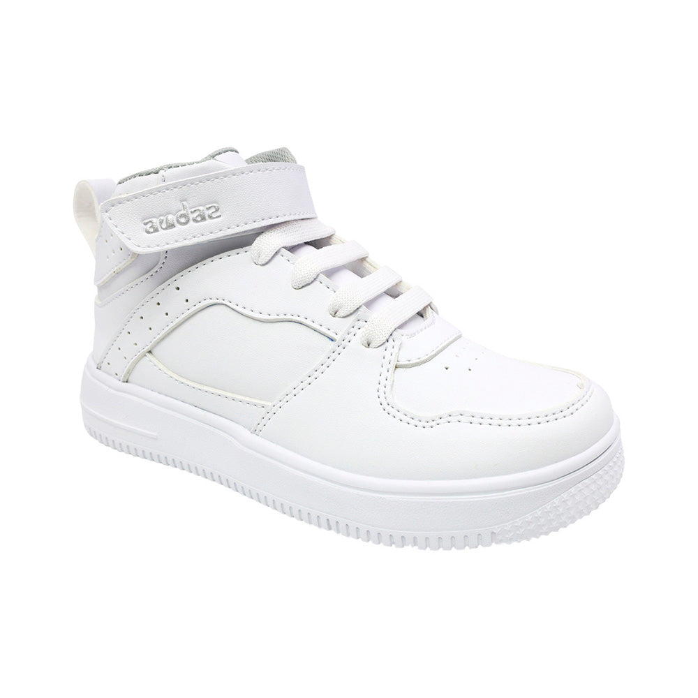 TENIS AUDAZ PARA NIÑO SINTÉTICO BLANCO AF1 CON TIRA DE CONTACTO