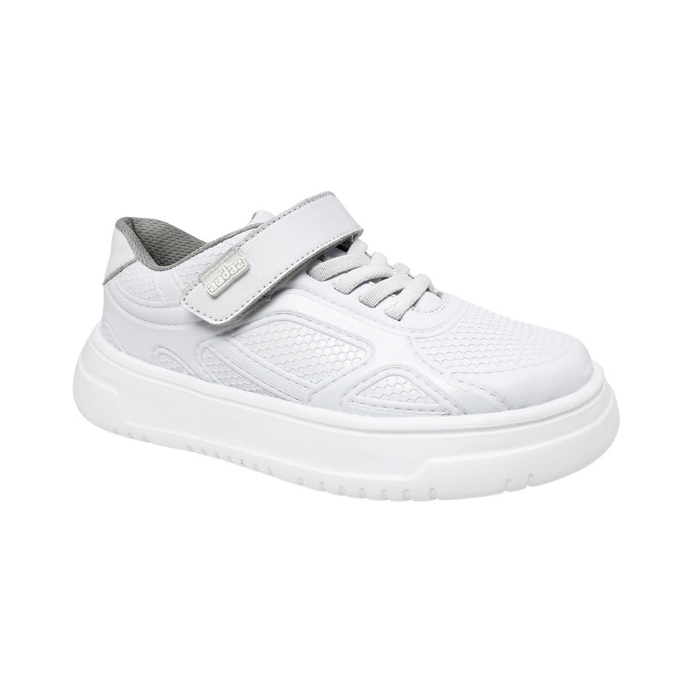 TENIS AUDAZ PARA NIÑO PIEL BLANCO RAPTOR CON TIRA DE CONTACTO