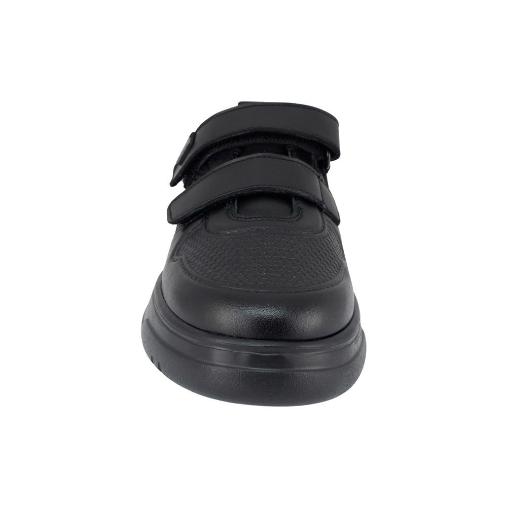 TENIS AUDAZ PARA NIÑO PIEL NEGRO ALFA CON DOBLE TIRA DE CONTACTO