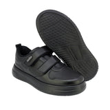 TENIS AUDAZ PARA NIÑO PIEL NEGRO ALFA CON DOBLE TIRA DE CONTACTO