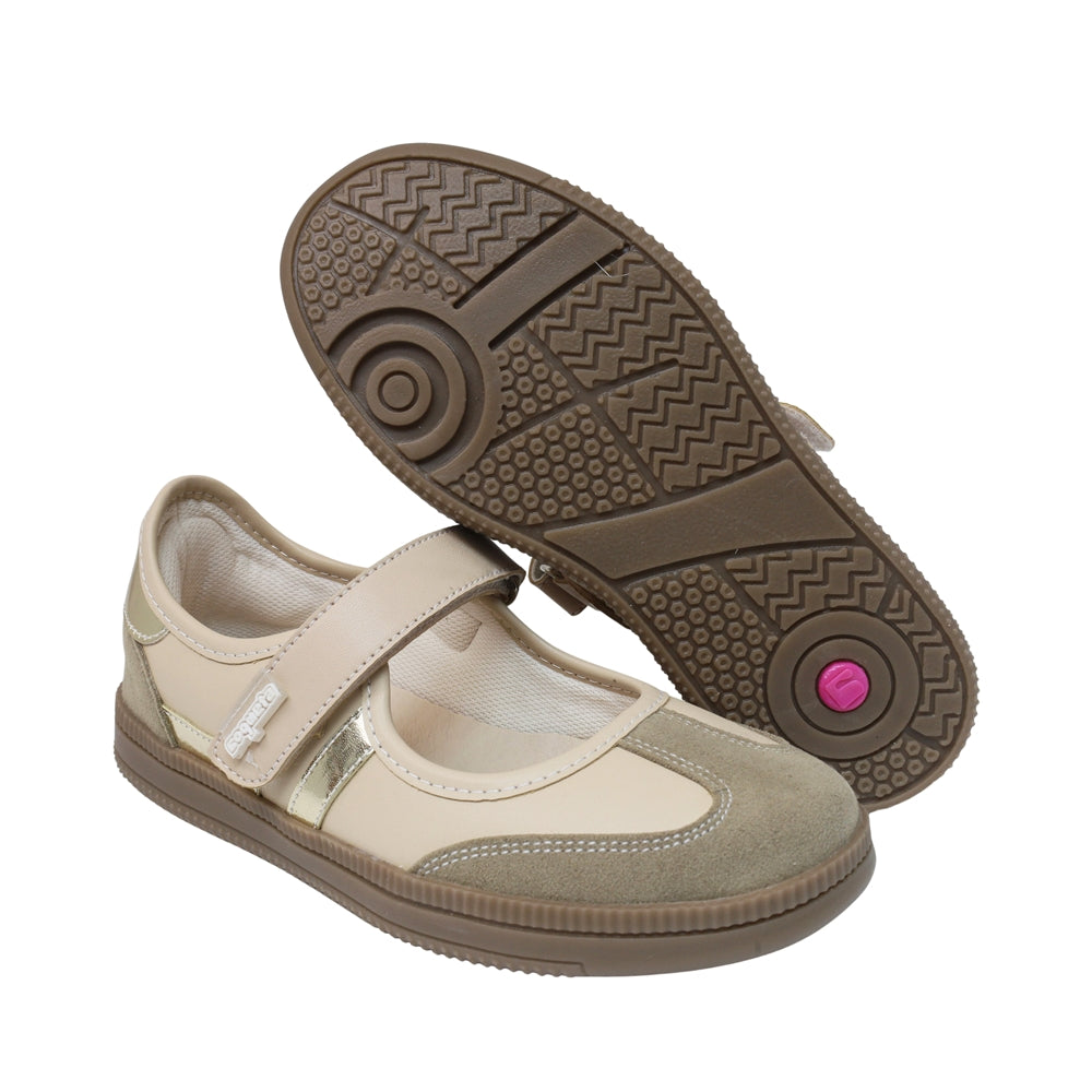 SNEAKERINAS COQUETA PARA NIÑA EN SINTÉTICO COLOR ARENA ZUMBA CON TIRA DE CONTACTO