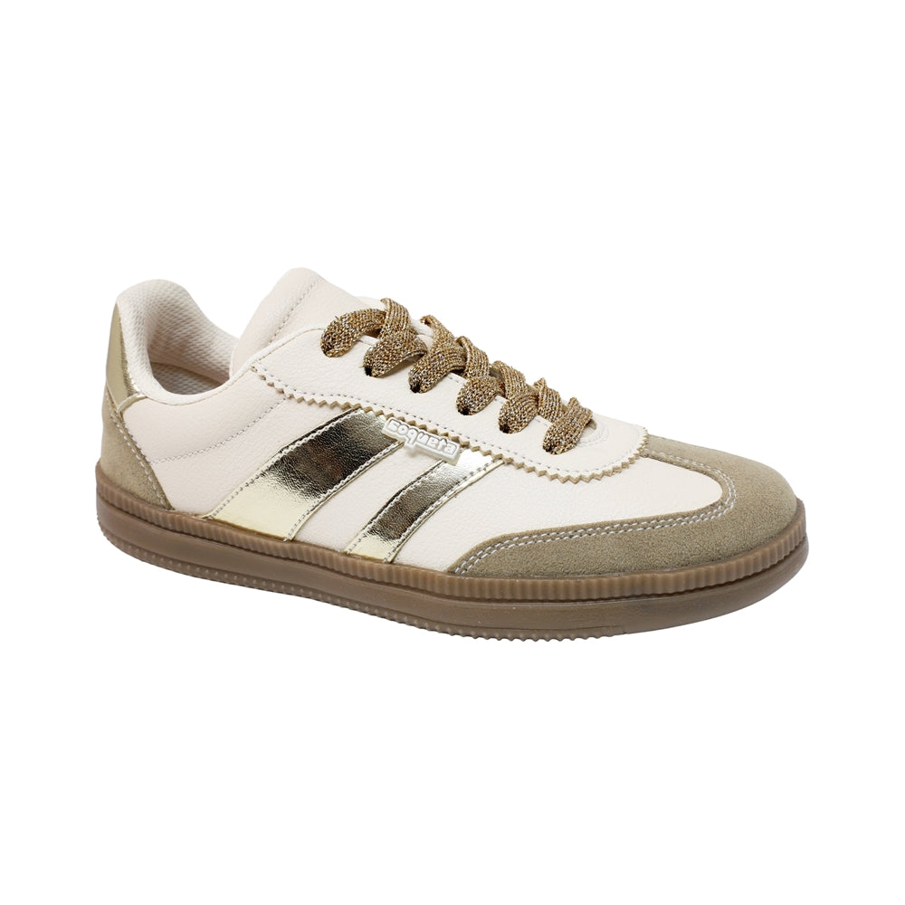 TENIS COQUETA PARA NIÑA EN SINTÉTICO COLOR BEIGE ZUMBA CON AGUJETA