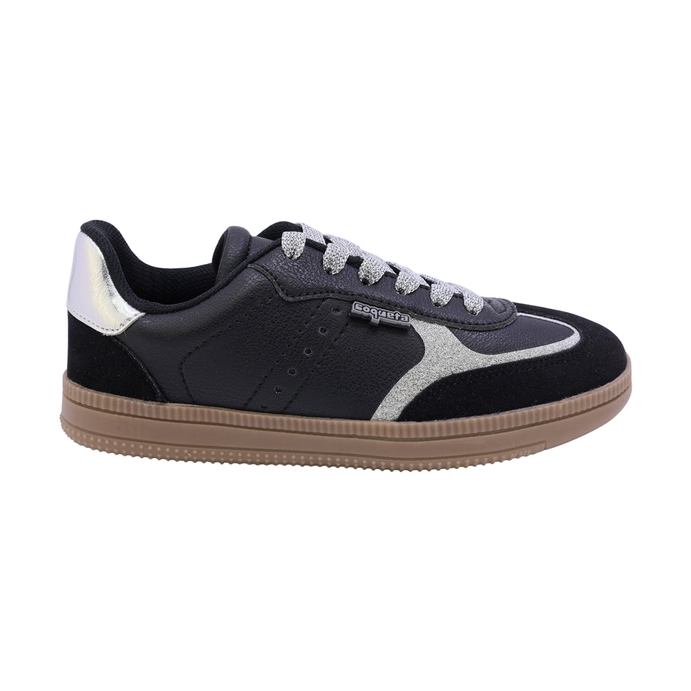 TENIS COQUETA PARA NIÑA EN SINTÉTICO COLOR NEGRO ZUMBA CON AGUJETA