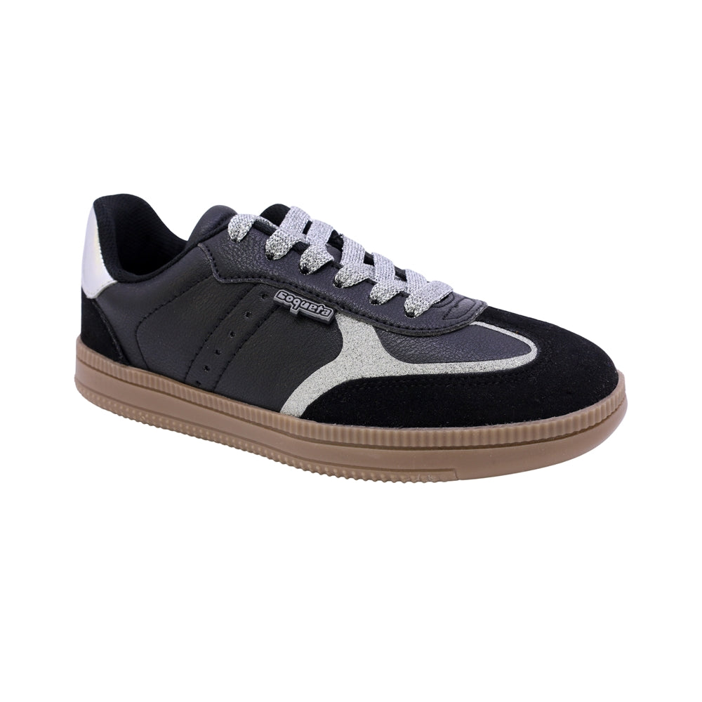 TENIS COQUETA PARA NIÑA EN SINTÉTICO COLOR NEGRO ZUMBA CON AGUJETA