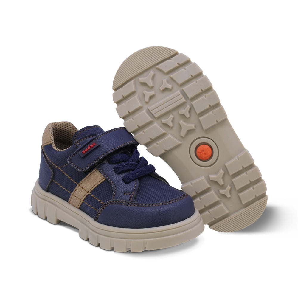 TENIS AUDAZ PARA NIÑO DE SINTÉTICO COLOR AZUL THUNDER CON DISEÑO ROBUSTO
