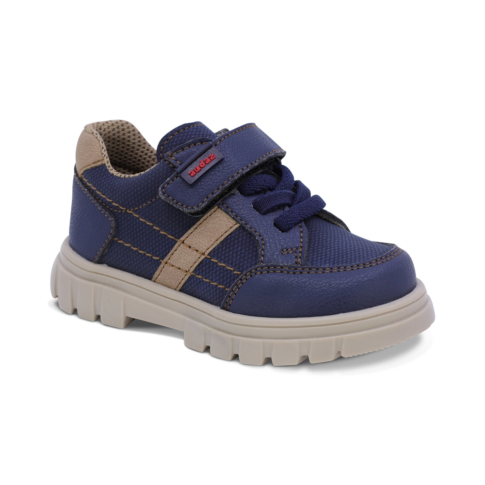 TENIS AUDAZ PARA NIÑO DE SINTÉTICO COLOR AZUL THUNDER CON DISEÑO ROBUSTO