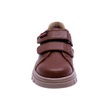TENIS AUDAZ PARA NIÑO COLOR CAFÉ CLARO DE PIEL THUNDER CON TIRA DE CONTACTO