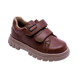 TENIS AUDAZ PARA NIÑO COLOR CAFÉ CLARO DE PIEL THUNDER CON TIRA DE CONTACTO