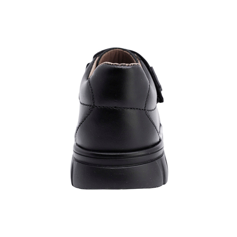 ZAPATO ESCOLAR AUDAZ PARA NIÑO PIEL NEGRO THUNDER CON TIRA DE CONTACTO