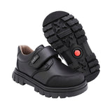 ZAPATO ESCOLAR AUDAZ PARA NIÑO PIEL NEGRO THUNDER CON TIRA DE CONTACTO