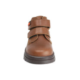 BOTA AUDAZ PARA NIÑO EN PIEL COLOR CAFÉ CLARO THUNDER CON DOBLE TIRA DE CONTACTO