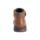 BOTA AUDAZ PARA NIÑO EN PIEL COLOR CAFÉ CLARO THUNDER CON DOBLE TIRA DE CONTACTO