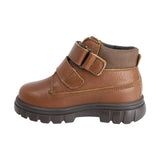 BOTA AUDAZ PARA NIÑO EN PIEL COLOR CAFÉ CLARO THUNDER CON DOBLE TIRA DE CONTACTO