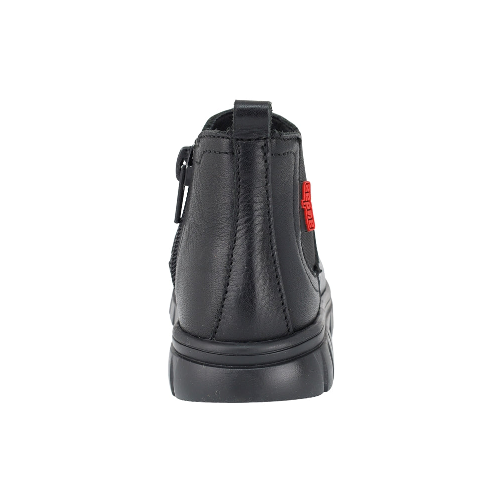 BOTA AUDAZ PARA NIÑO EN PIEL COLOR NEGRO THUNDER CON ELÁSTICO