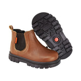 BOTA AUDAZ PARA NIÑO EN PIEL COLOR CAFÉ CLARO THUNDER CON ELÁSTICO