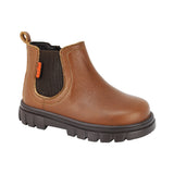BOTA AUDAZ PARA NIÑO EN PIEL COLOR CAFÉ CLARO THUNDER CON ELÁSTICO