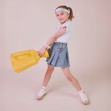 TENIS COQUETA PARA NIÑA COLOR PLATA DE SINTÉTICO SMITH CON TIRA DE CONTACTO