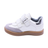 TENIS COQUETA PARA NIÑA COLOR PLATA DE SINTÉTICO SMITH CON TIRA DE CONTACTO
