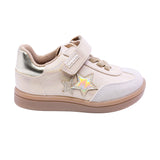 TENIS COQUETA PARA NIÑA COLOR ORO DE SINTÉTICO SMITH CON TIRA DE CONTACTO