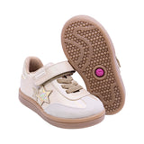 TENIS COQUETA PARA NIÑA COLOR ORO DE SINTÉTICO SMITH CON TIRA DE CONTACTO