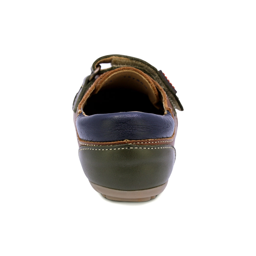 MOCASÍN AUDAZ PARA NIÑO DE PIEL COLOR CAFÉ CLARO MÁLAGA CON TIRA DE CONTACTO