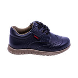 ZAPATO AUDAZ PARA NIÑO COLOR AZUL DE PIEL CLICK CON AGUJETA