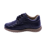 ZAPATO AUDAZ PARA NIÑO COLOR AZUL DE PIEL CLICK CON AGUJETA