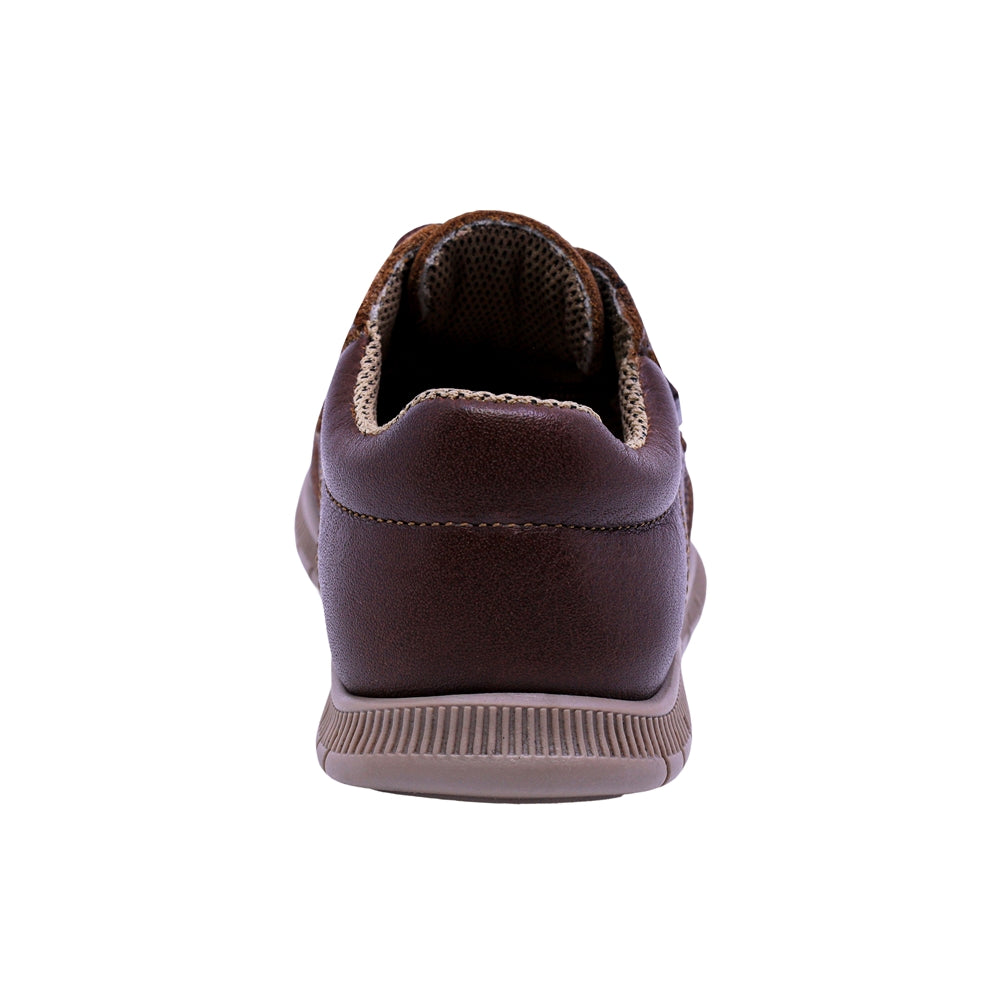 ZAPATO AUDAZ PARA NIÑO COLOR CAFÉ DE PIEL CLICK CON AGUJETA