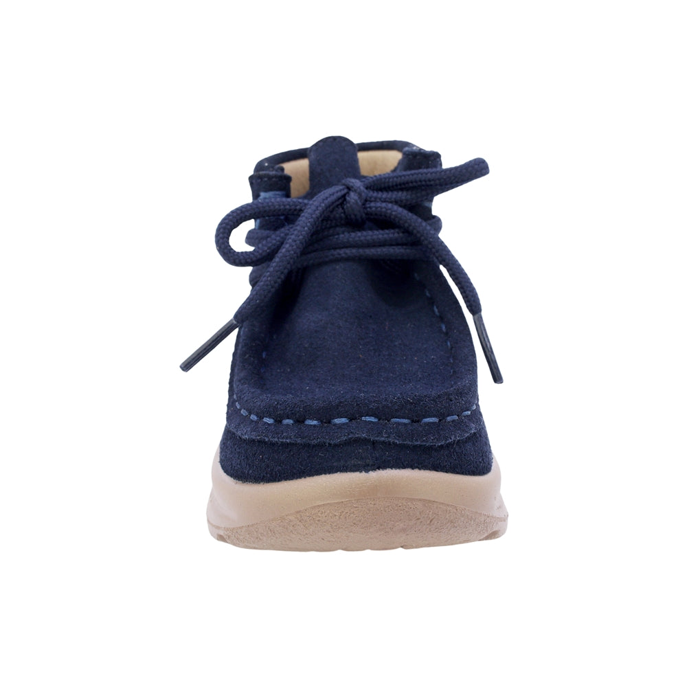BOTA AUDAZ PARA NIÑO EN PIEL COLOR AZUL TOKIO CON AGUJETA