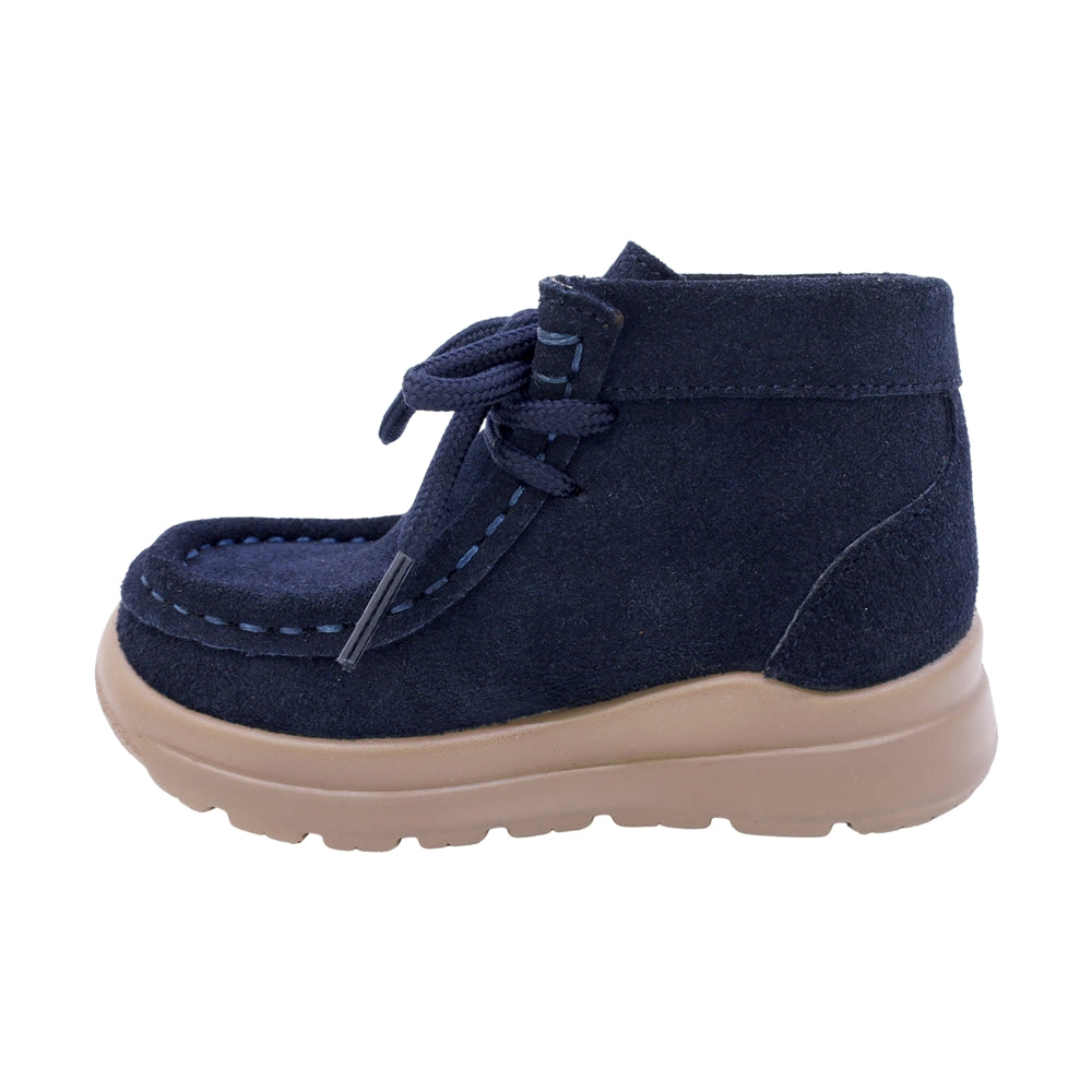 BOTA AUDAZ PARA NIÑO EN PIEL COLOR AZUL TOKIO CON AGUJETA