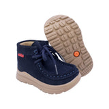 BOTA AUDAZ PARA NIÑO EN PIEL COLOR AZUL TOKIO CON AGUJETA
