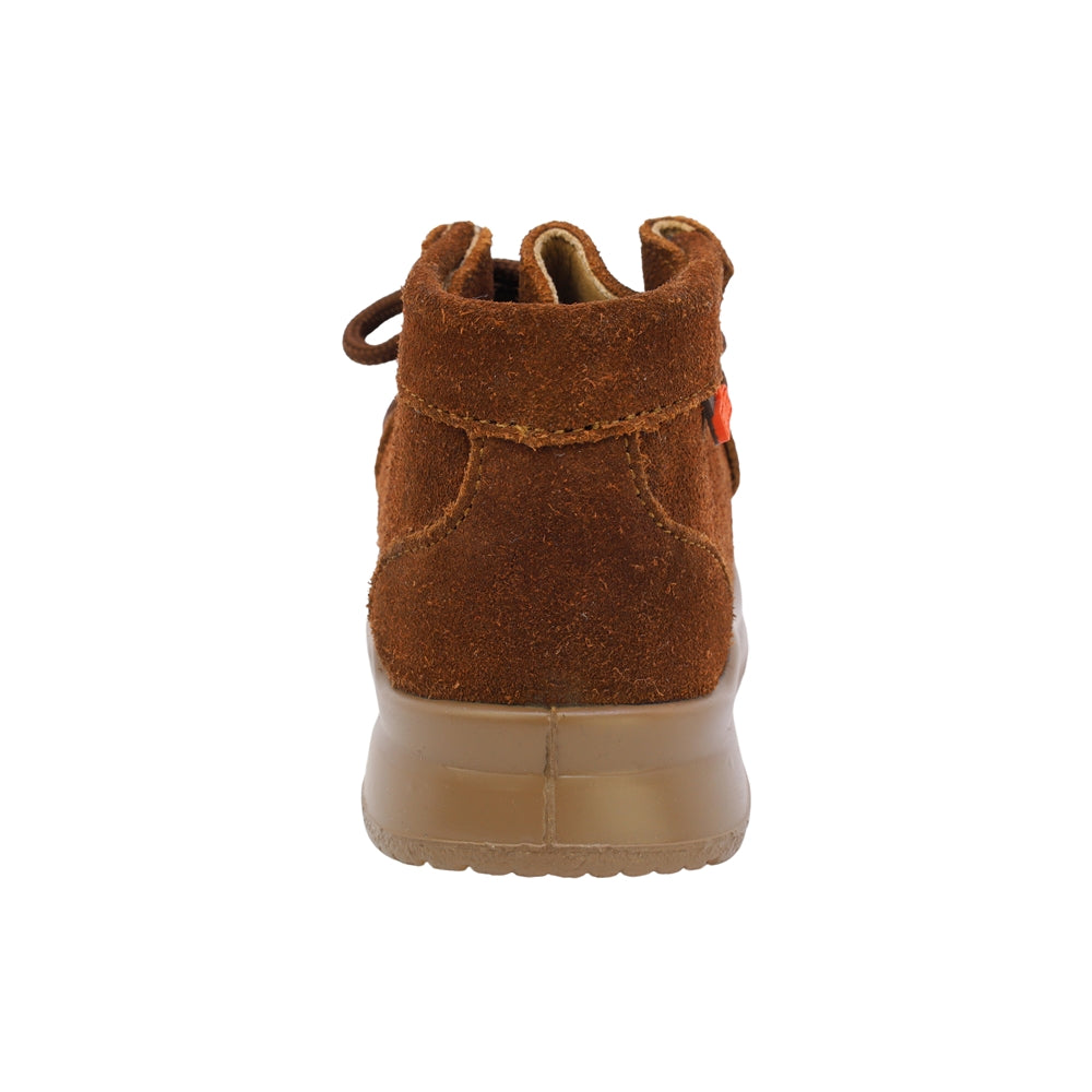 BOTA AUDAZ PARA NIÑO EN PIEL COLOR LADRILLO TOKIO CON AGUJETA