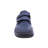 Zapato escolar Audaz de piel color azul marino Tadeo con doble tira de contacto
