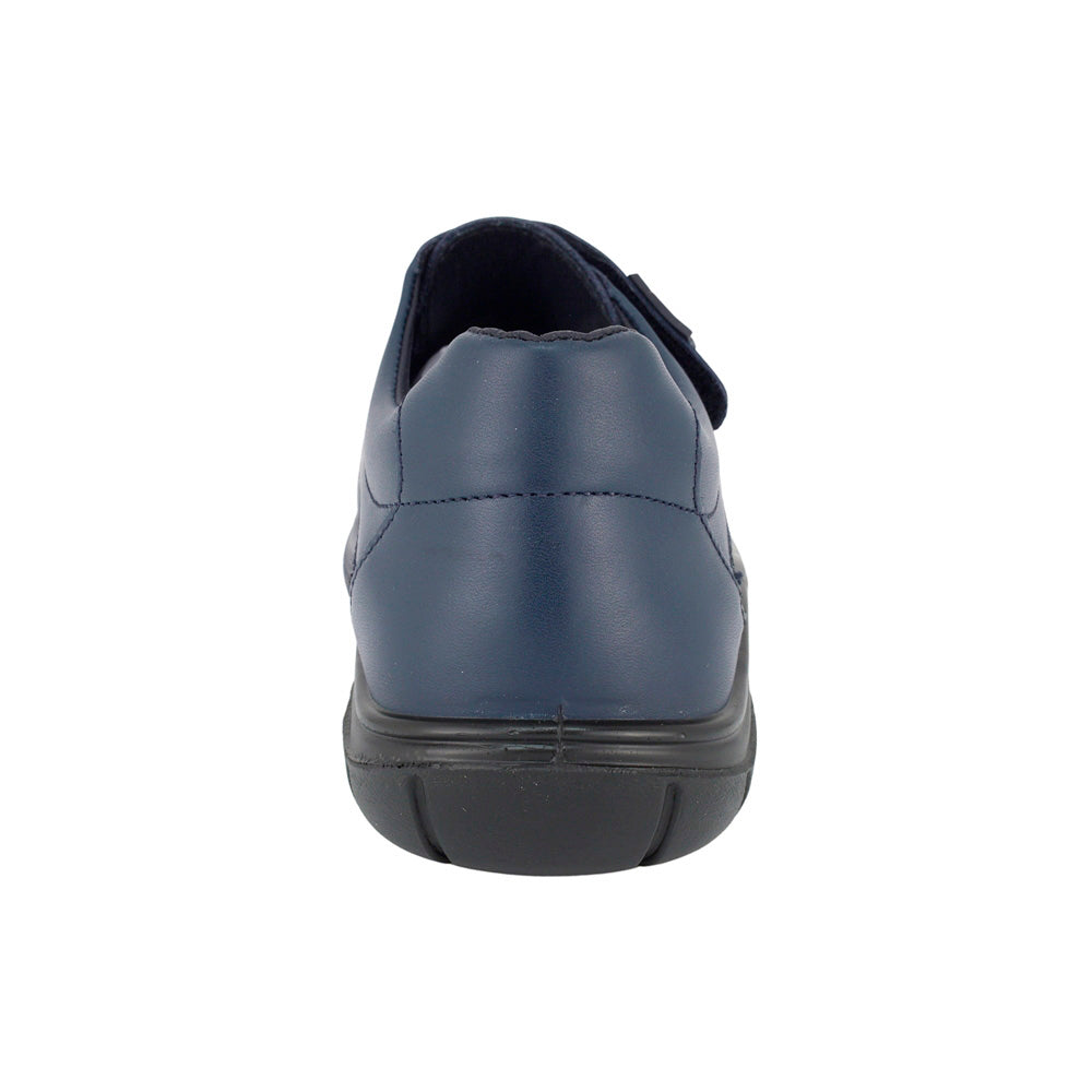 ZAPATO ESCOLAR AUDAZ PARA NIÑO PIEL AZUL MONKEY CON TIRA DE CONTACTO