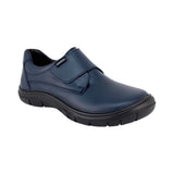 ZAPATO ESCOLAR AUDAZ PARA NIÑO PIEL AZUL MONKEY CON TIRA DE CONTACTO