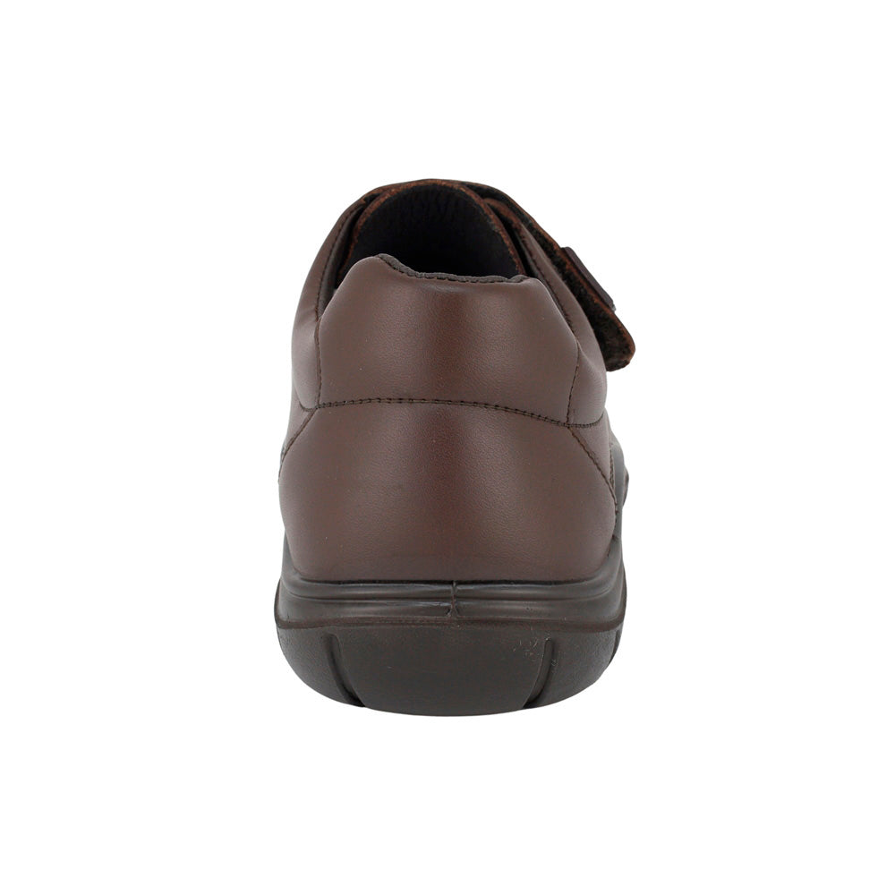 ZAPATO ESCOLAR AUDAZ PARA NIÑO PIEL CAFE MONKEY CON TIRA DE CONTACTO