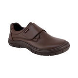 ZAPATO ESCOLAR AUDAZ PARA NIÑO PIEL CAFE MONKEY CON TIRA DE CONTACTO