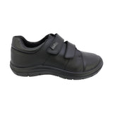 ZAPATO ESCOLAR AUDAZ PARA NIÑO PIEL NEGRO MONKEY CON DOBLE TIRA DE CONTACTO
