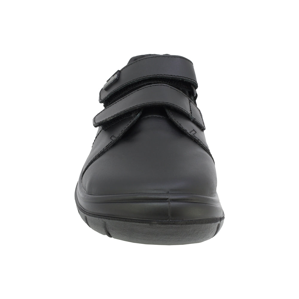 ZAPATO ESCOLAR AUDAZ PARA NIÑO PIEL NEGRO MONKEY CON DOBLE TIRA DE CONTACTO
