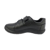 ZAPATO ESCOLAR AUDAZ PARA NIÑO PIEL NEGRO MONKEY CON DOBLE TIRA DE CONTACTO
